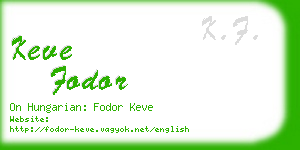 keve fodor business card